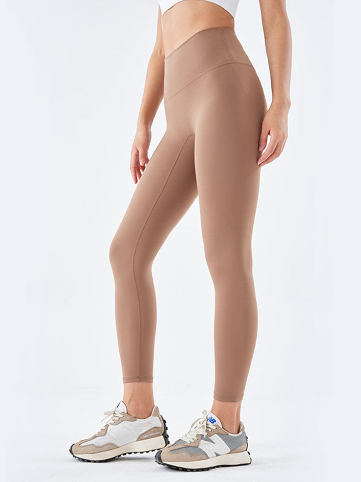 Mocha Wide waistband high-rise workout leggings