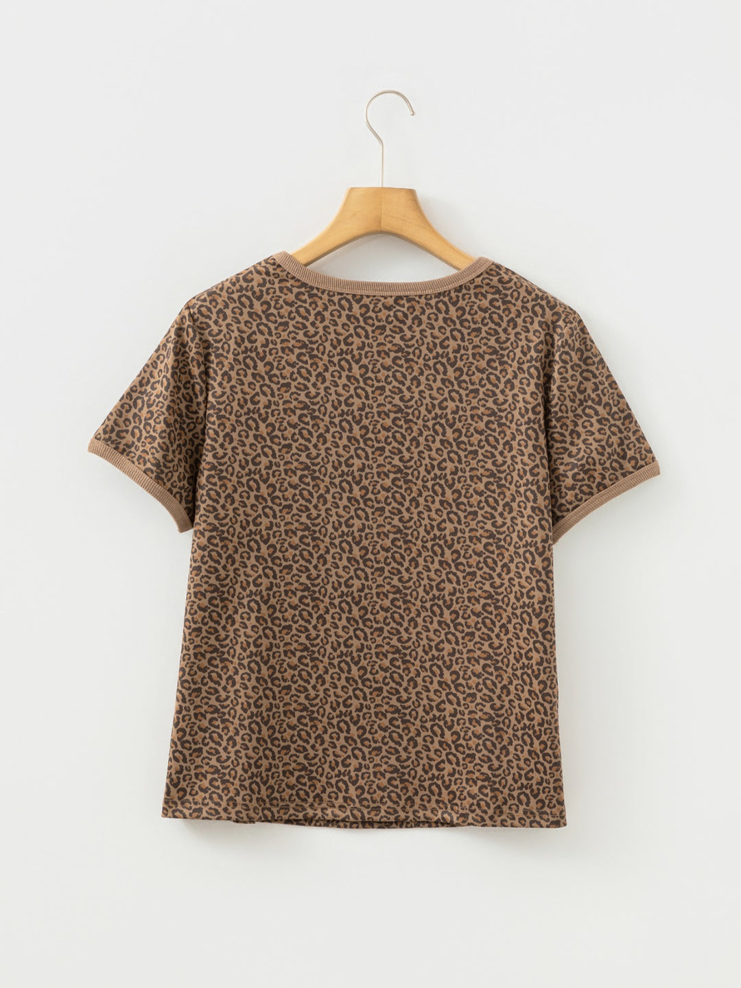 Leopard print short sleeve relaxed crew tee