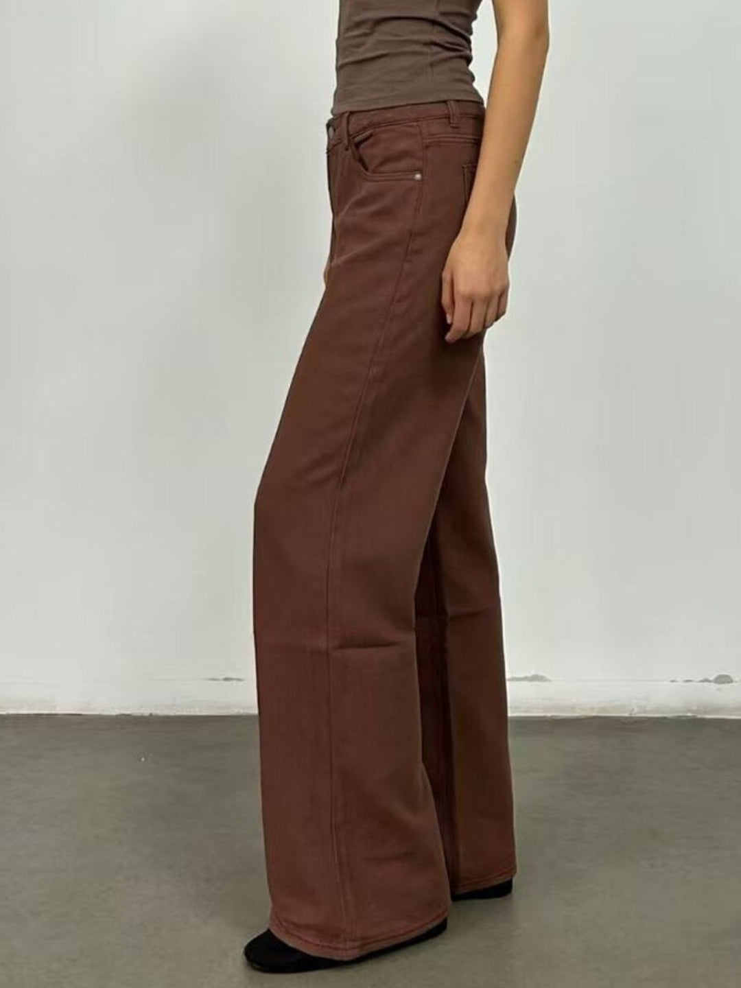 High-rise wide-leg jeans with butterfly back detail