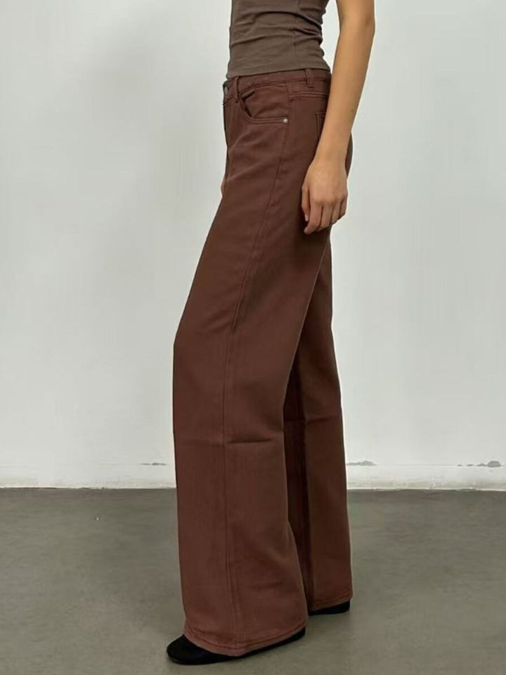 High-rise wide-leg jeans with butterfly back detail