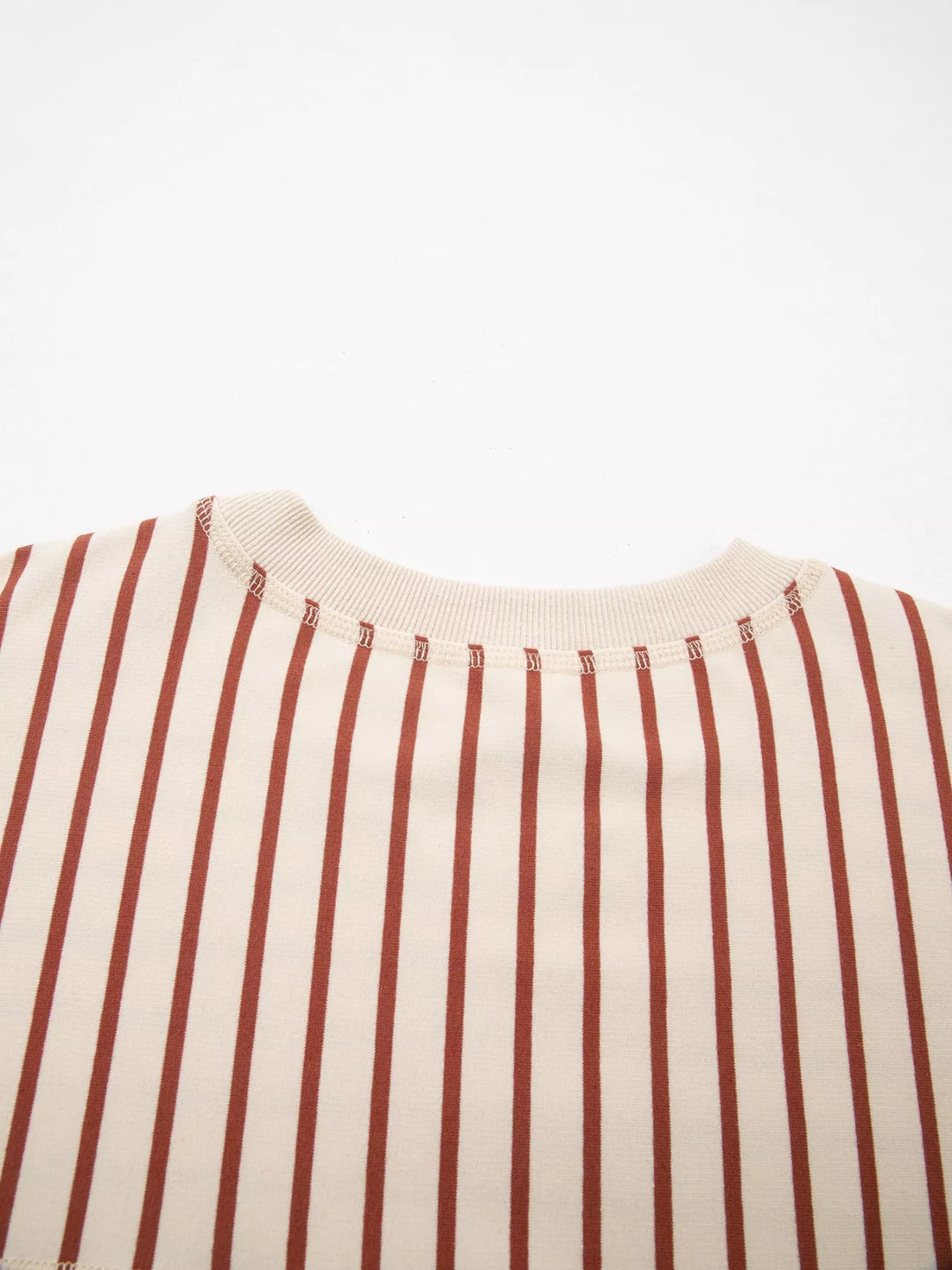 Striped oversized crew neck sweatshirt with ribbed trim
