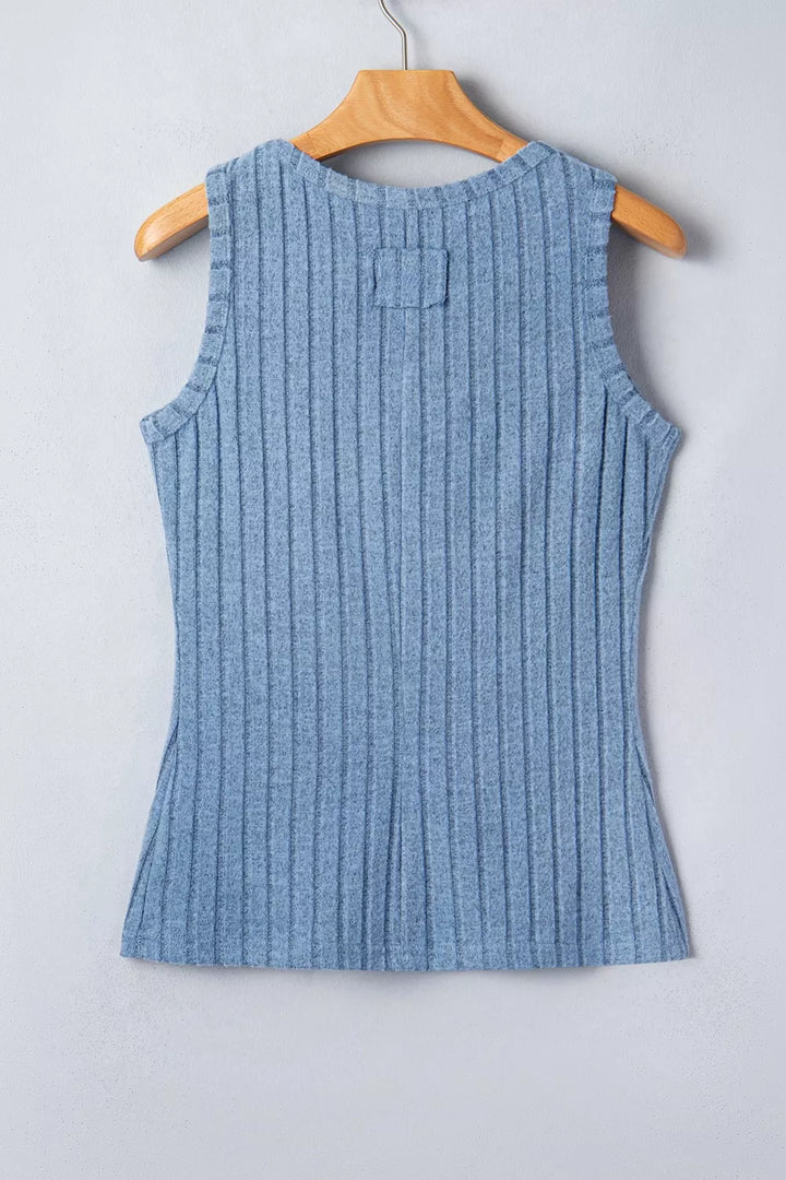 Slim ribbed mineral wash tank top