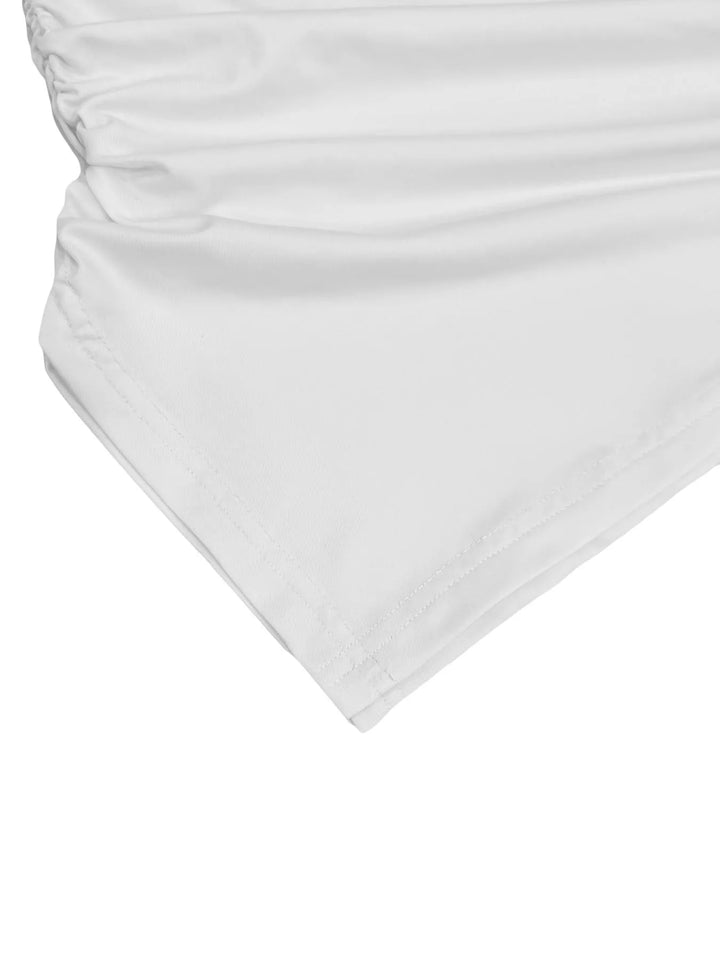 Fitted one-shoulder cami with asymmetric hem