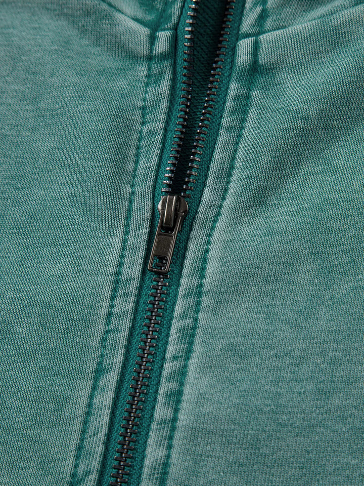 Mineral wash half-zip pullover with kangaroo pocket