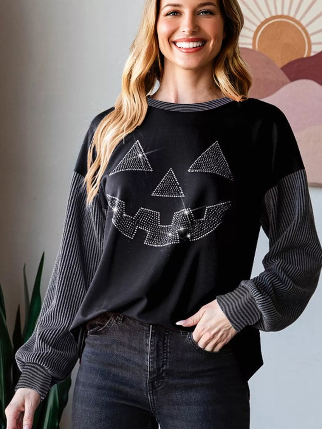 Black Rhinestone jack-o&