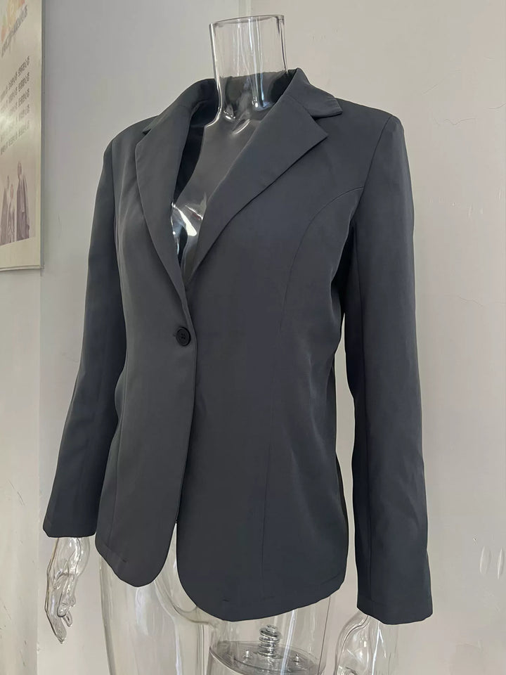 Slim-fit single-button blazer with notched lapels