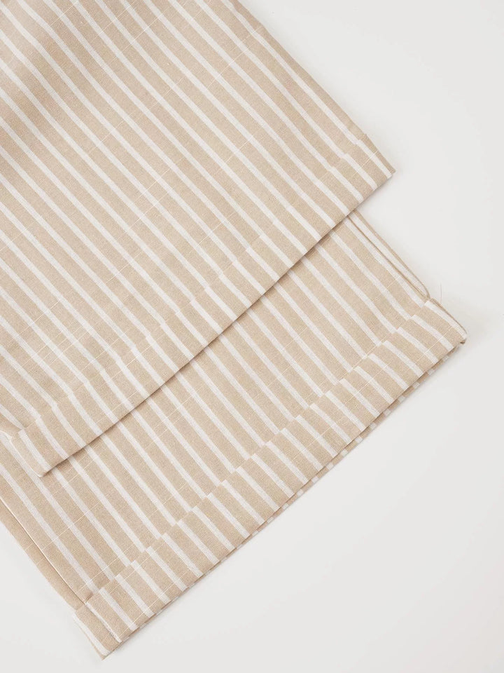 High-waisted pinstripe wide-leg pants with pockets
