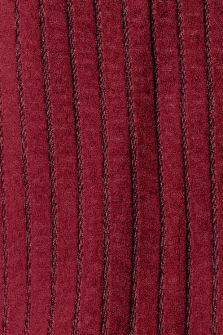 Ribbed knit long sleeve tunic top with side slits