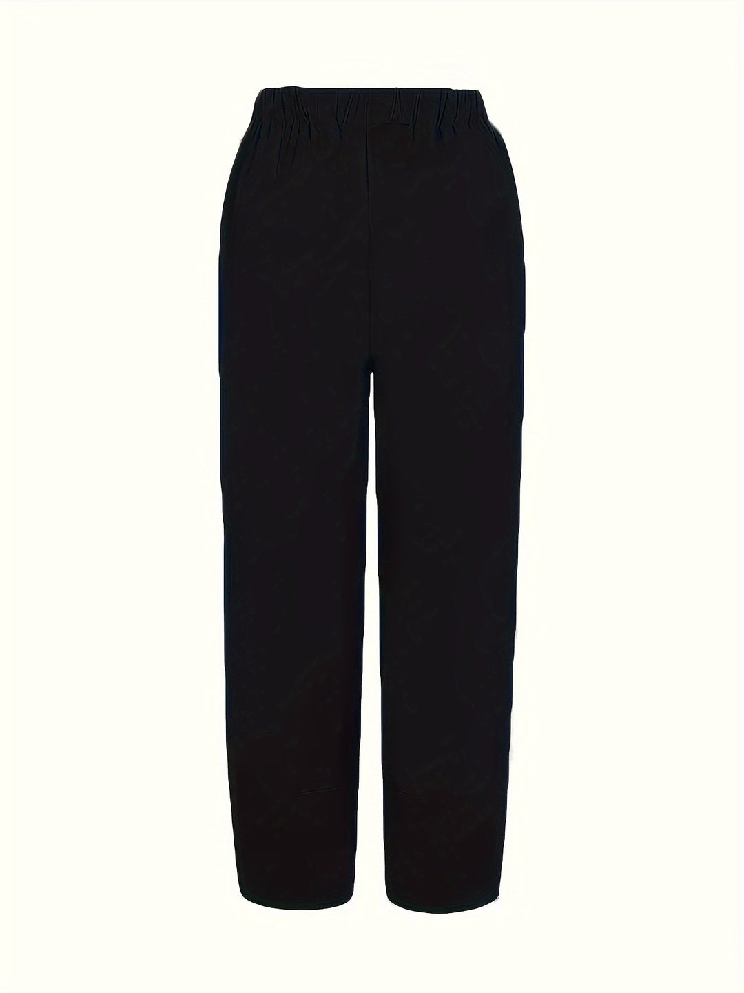 Elastic-waist wide-leg pants with tulip hem and pockets