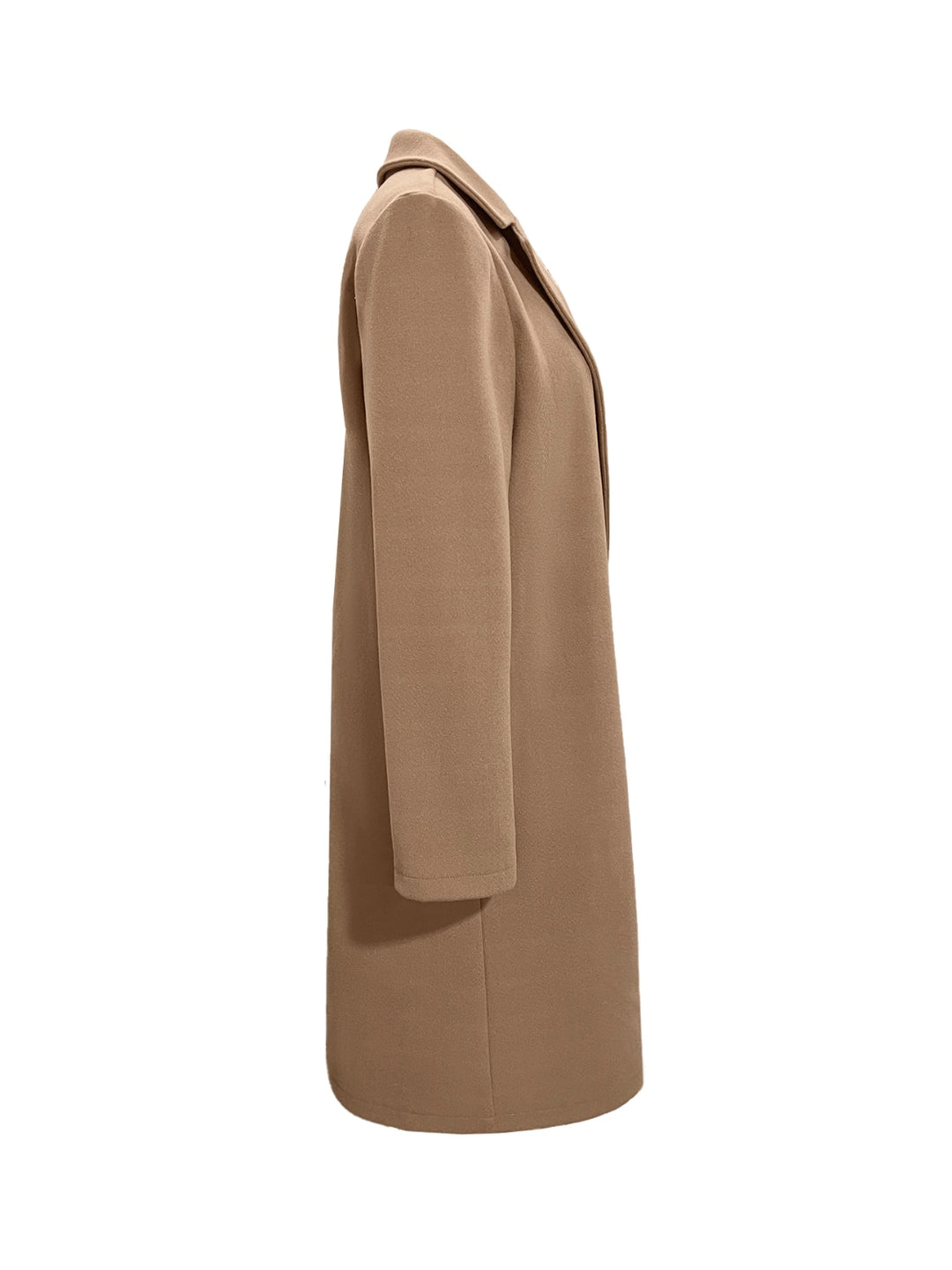 Notch lapel longline single-breasted button coat