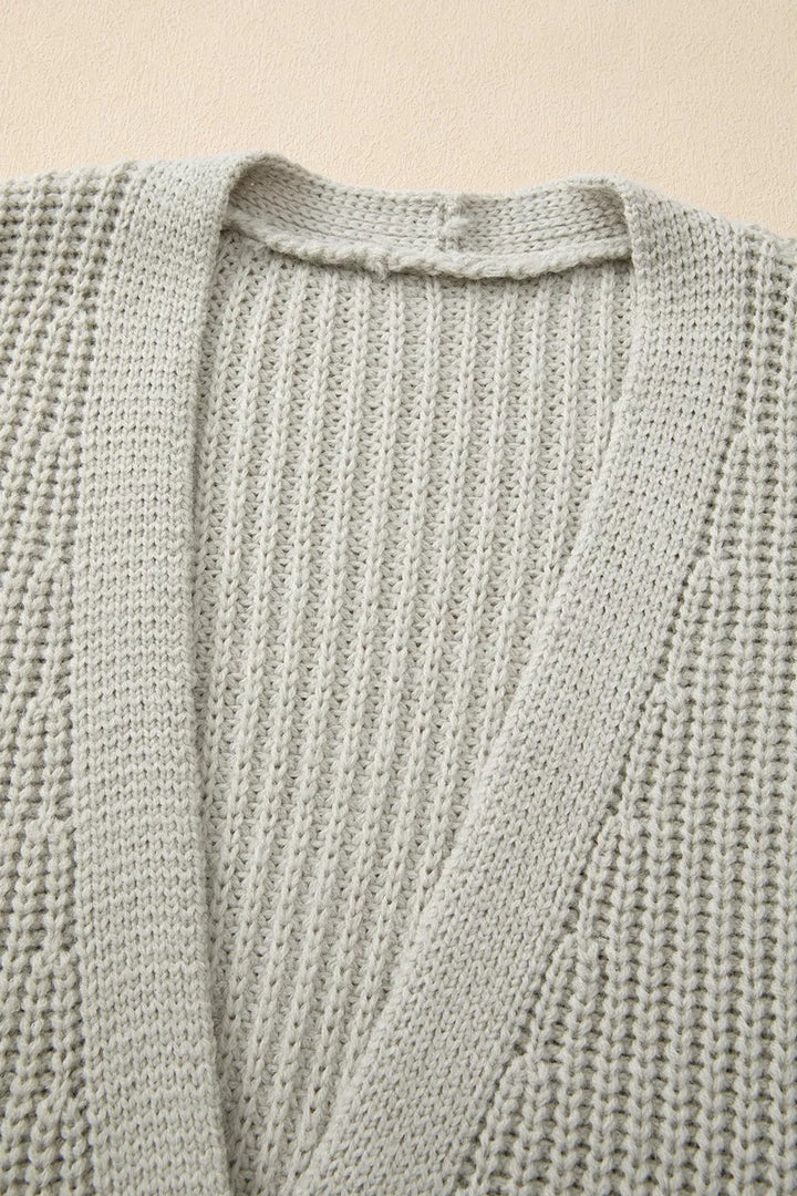 Chunky ribbed knit button-down cardigan