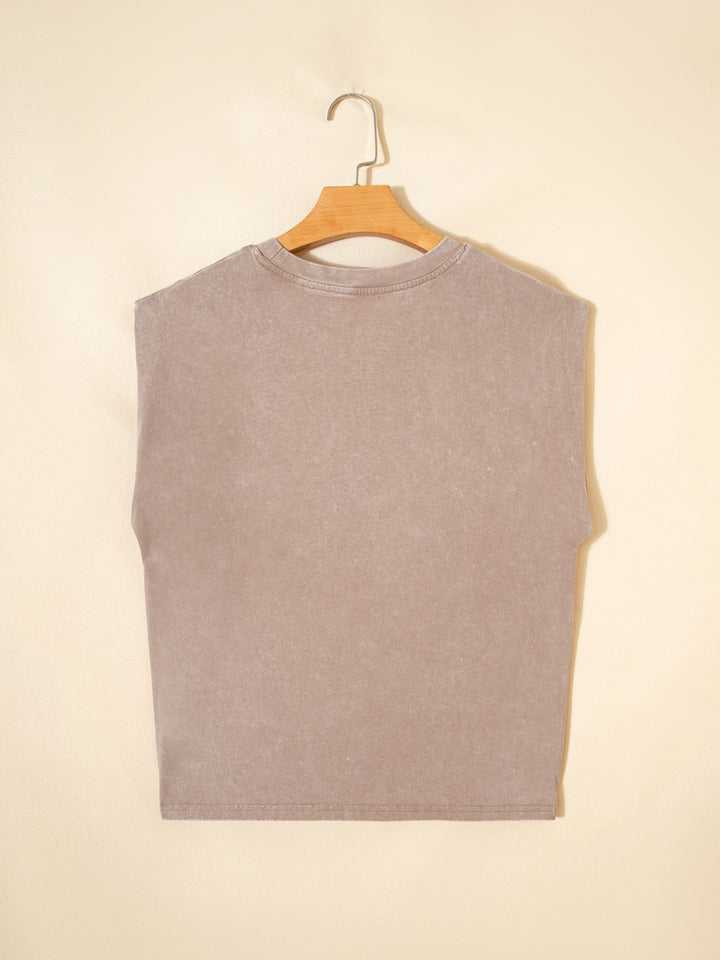 Cowboys &amp; Beer western graphic mineral wash tank top