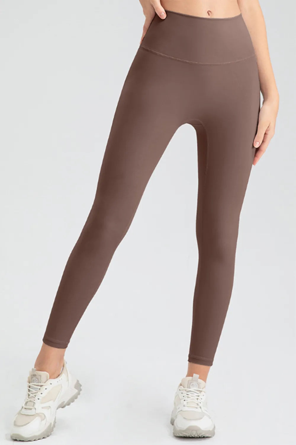 High-rise skinny active leggings with wide waistband