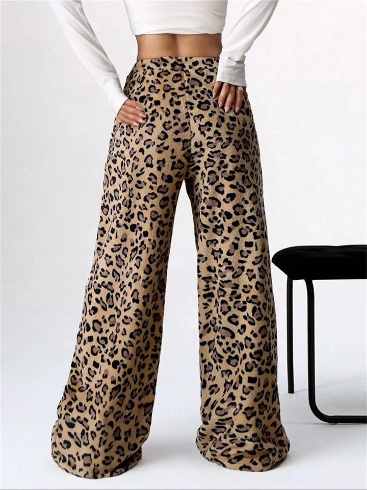 Drawstring wide-leg pull-on lounge pants