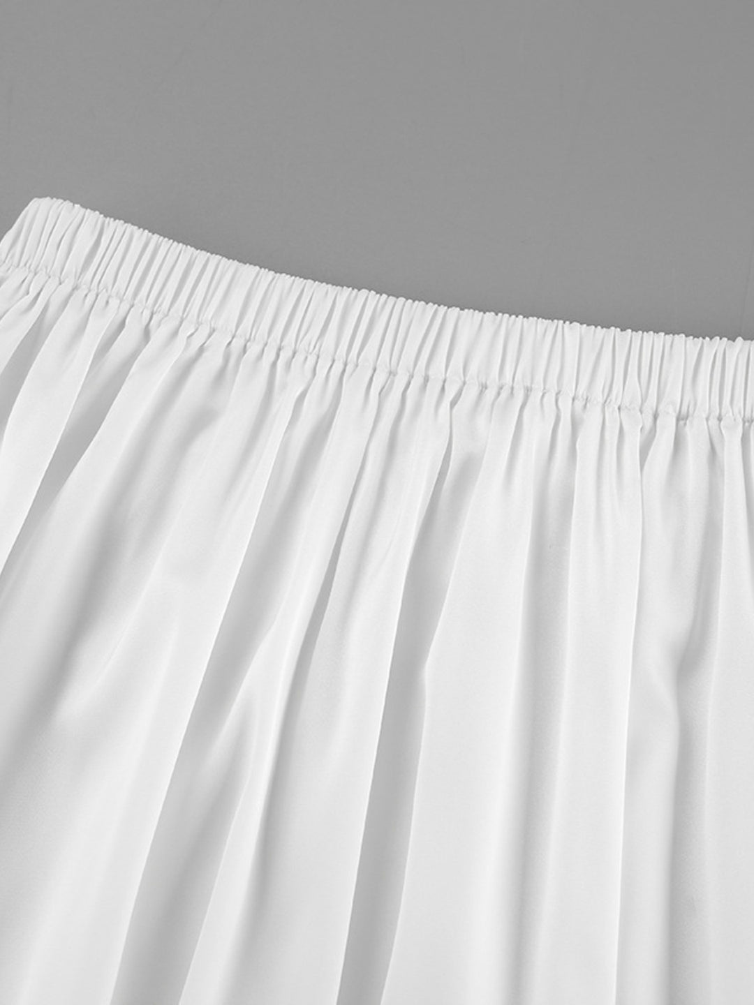 Elastic waist gathered maxi skirt with side pockets