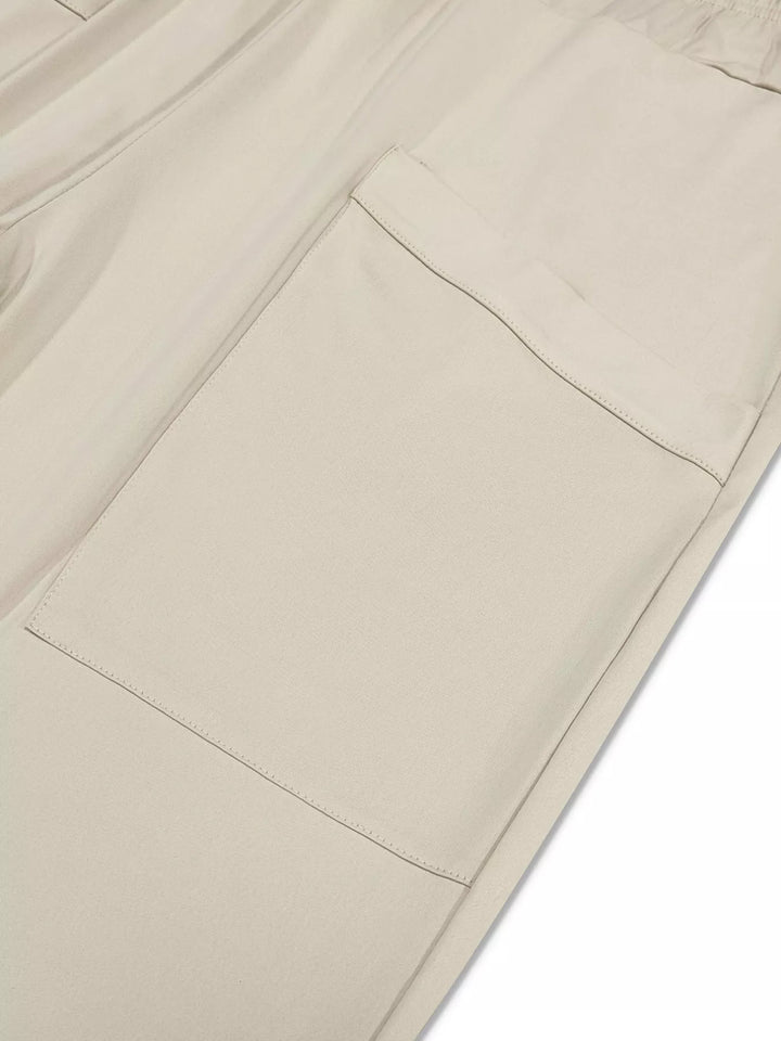 Plus size wide-leg lounge pants with patch pockets