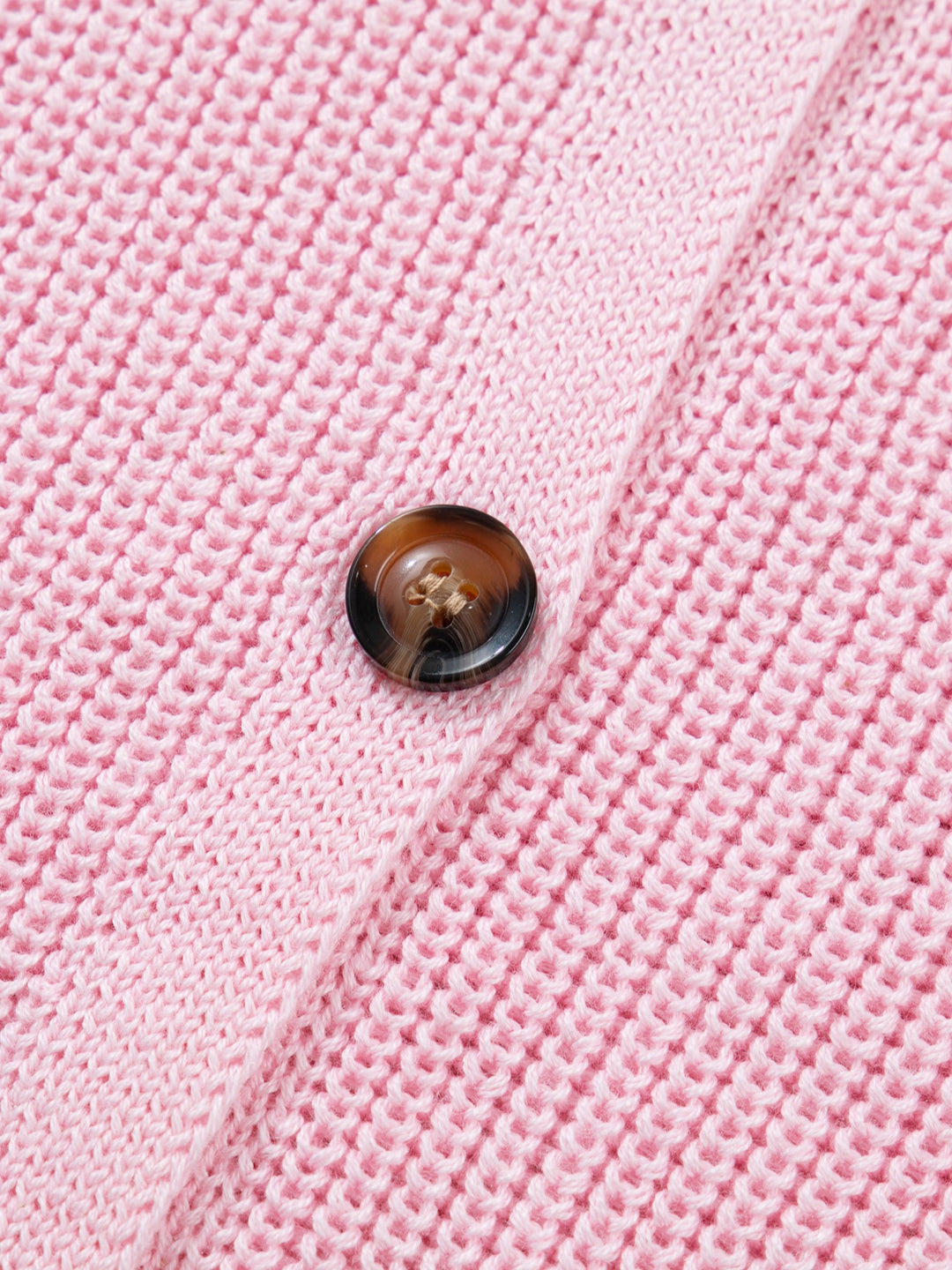 V-neck button-front knit sweater vest with patch pockets
