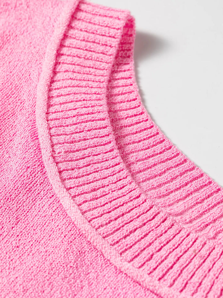 Open-back twist drop shoulder knit sweater