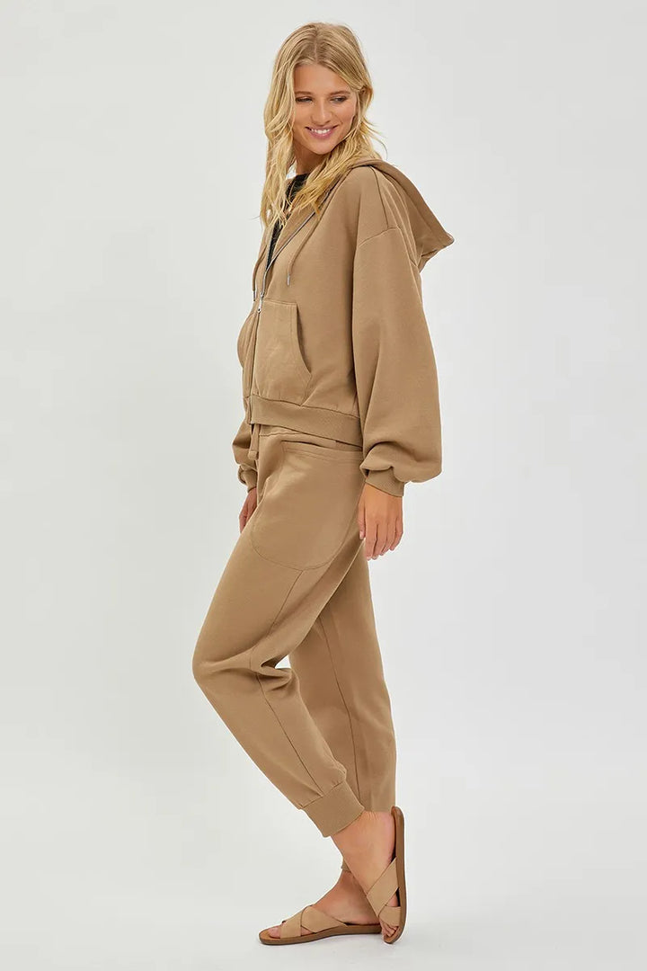 High-rise relaxed jogger pants with drawstring waist