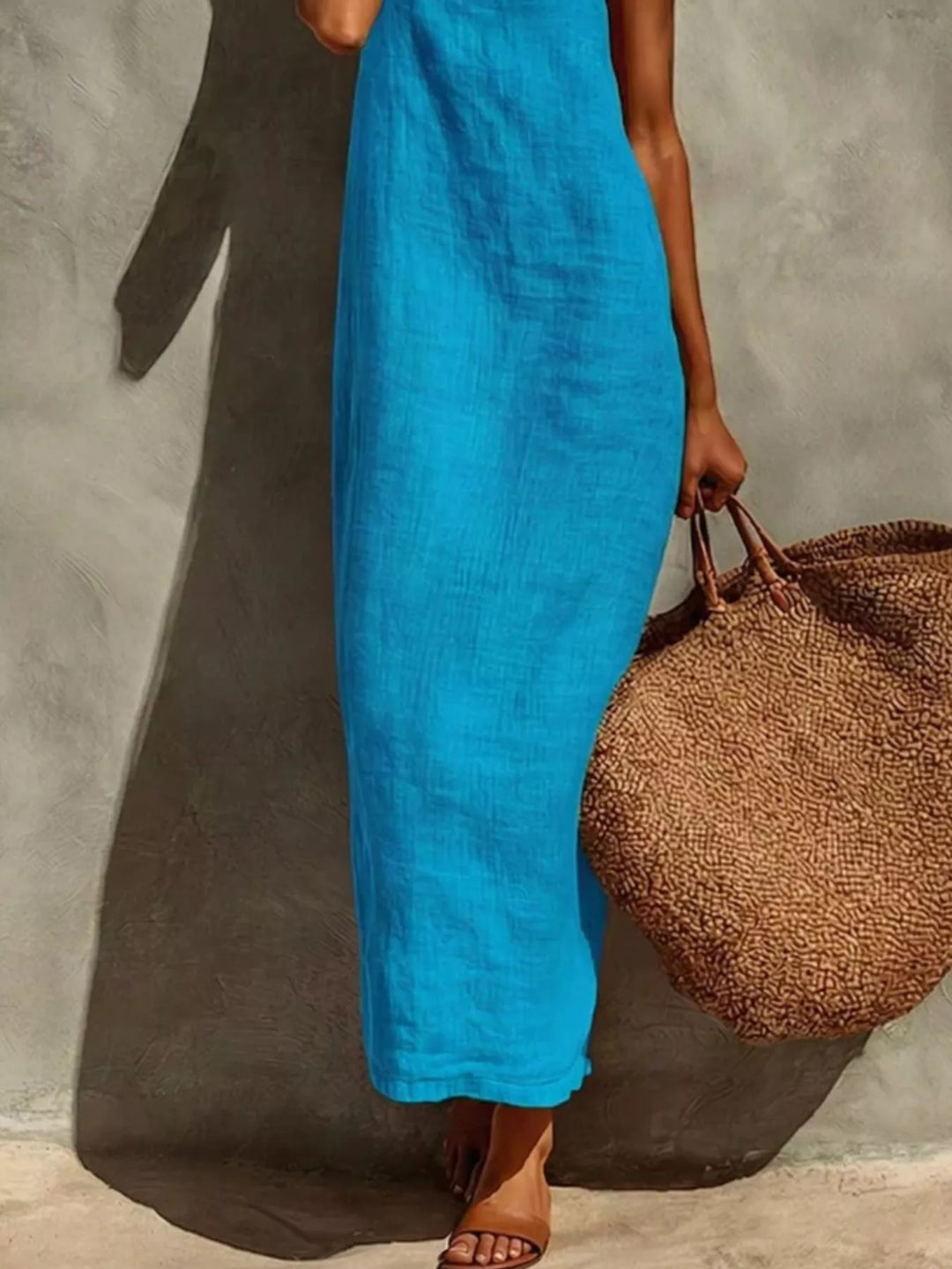 Spaghetti strap square neck relaxed maxi dress