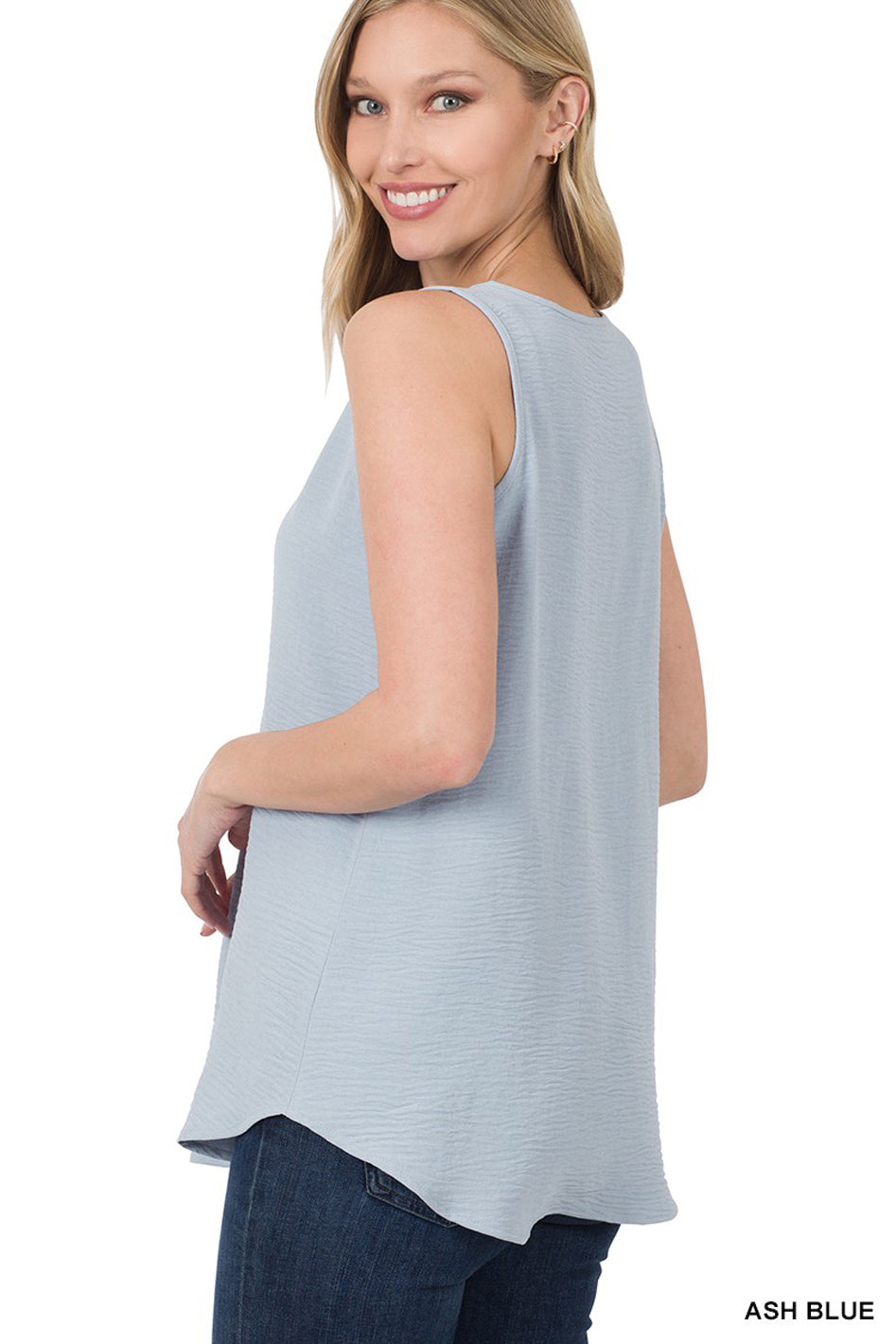 Breezeway Textured V-Neck Sleeveless Blouse