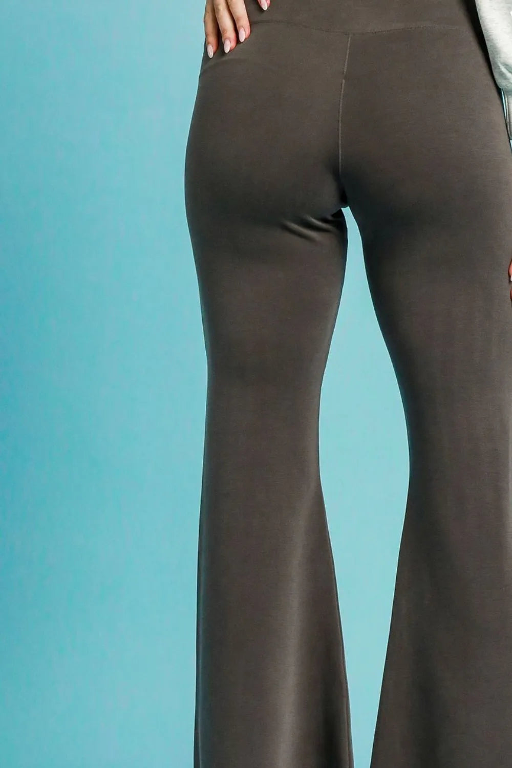 High-waisted flare leggings with drawstring waist