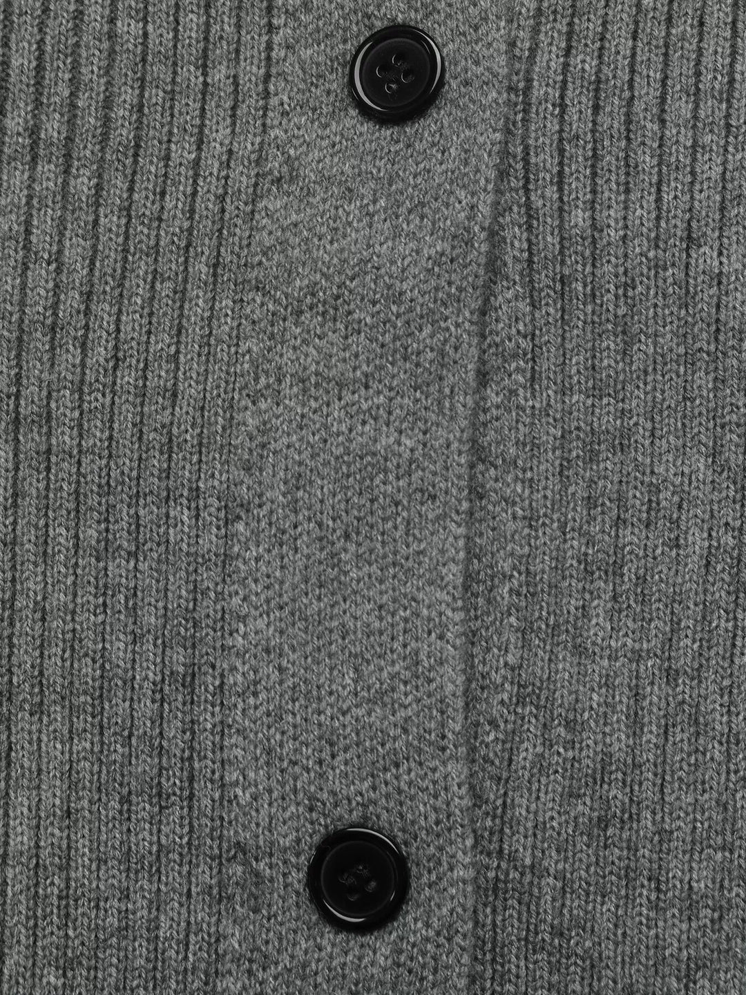 Ribbed knit mock neck button-front cardigan