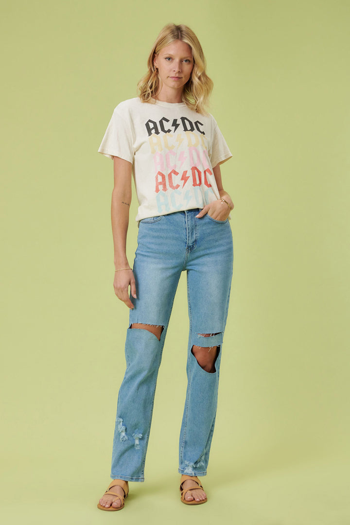 High Rise Distressed Wide Leg Jeans - Azoroh