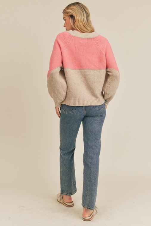 Color block Cardigan Sweater - Azoroh