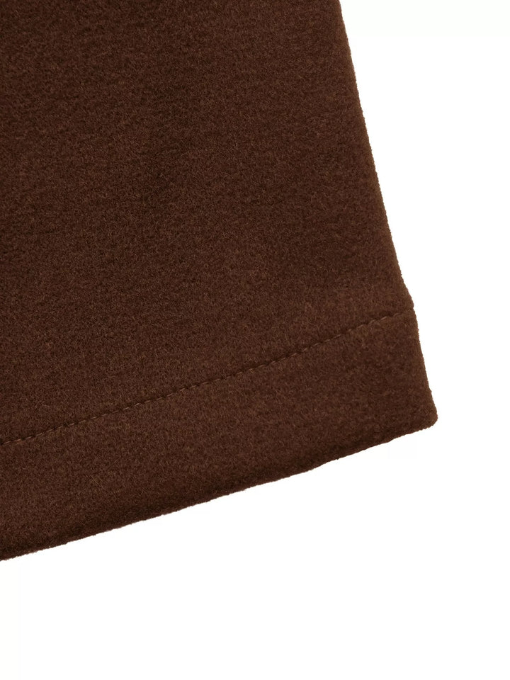 Single-breasted raglan sleeve wool-look jacket