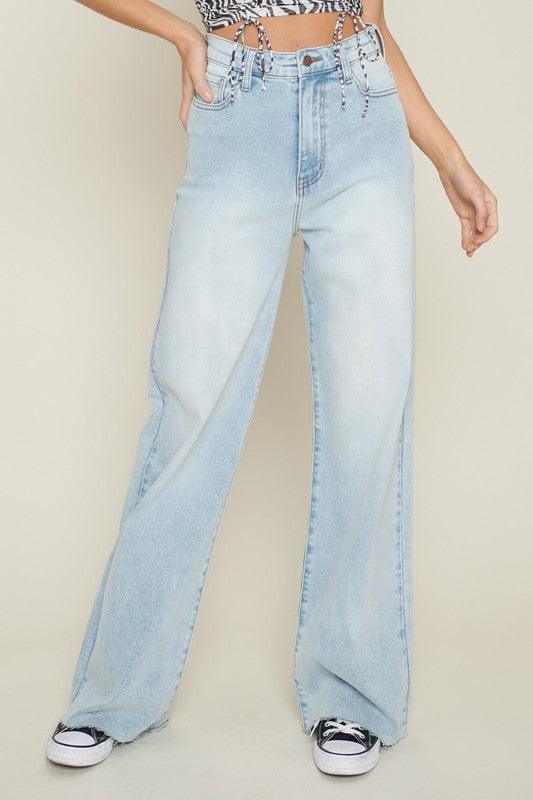 High-Waisted Wide Leg Jeans - Azoroh