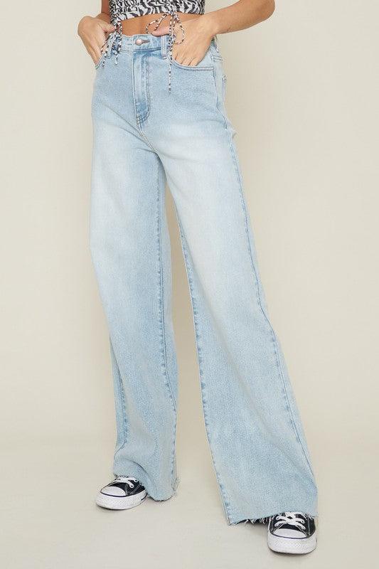 High-Waisted Wide Leg Jeans - Azoroh