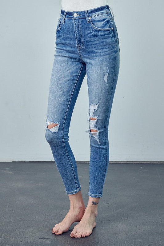 Montrose High Rise Distressed Ankle Skinny Jeans