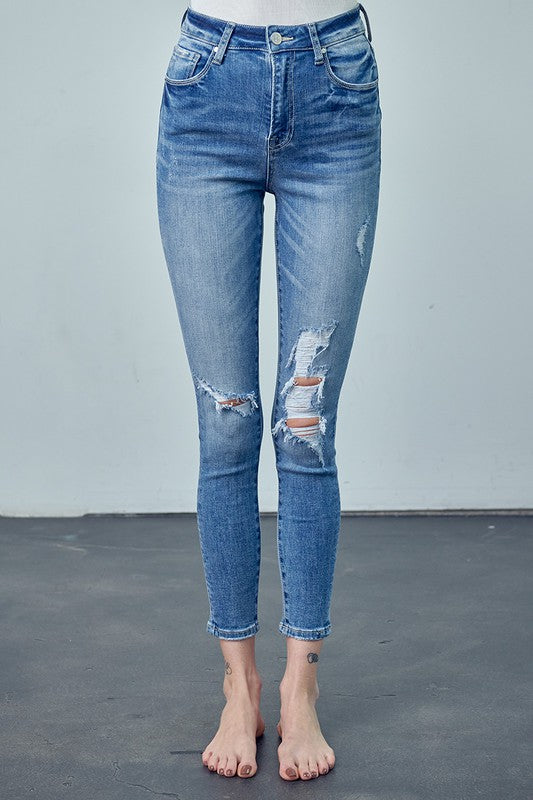 Montrose High Rise Distressed Ankle Skinny Jeans