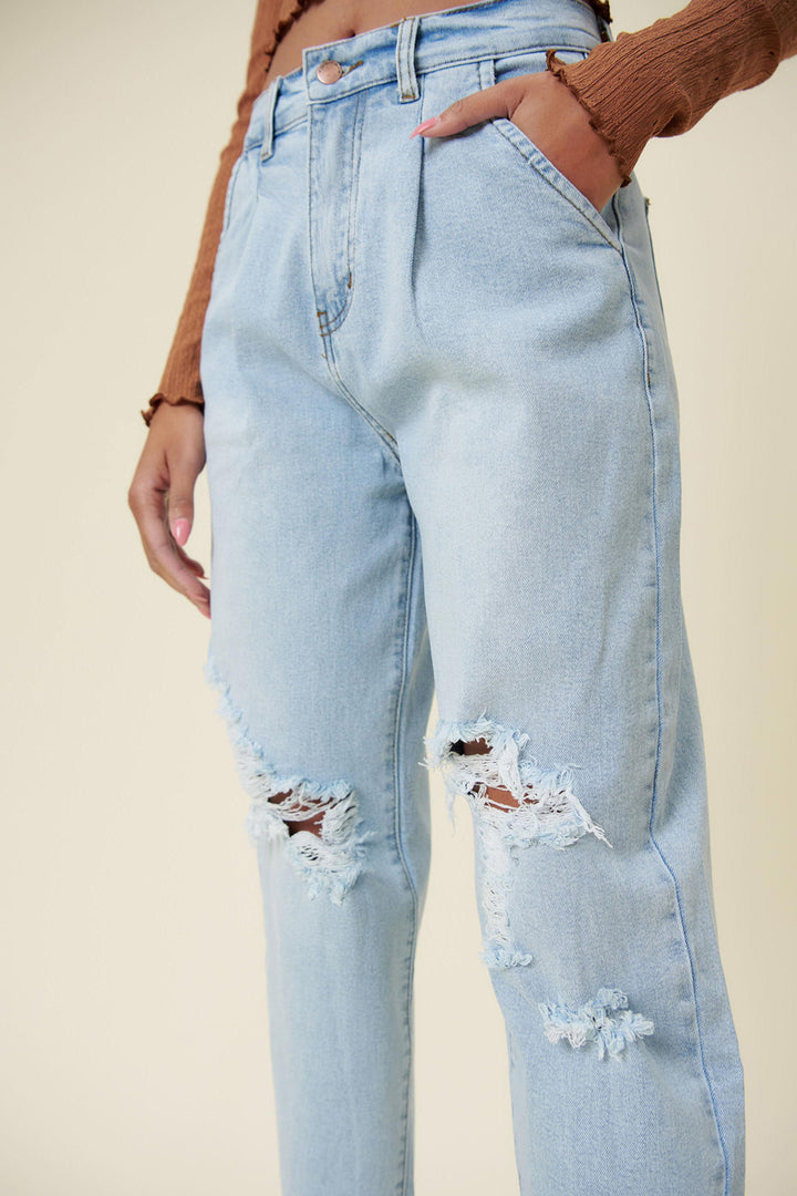 Distressed Slouchy Jeans - Azoroh