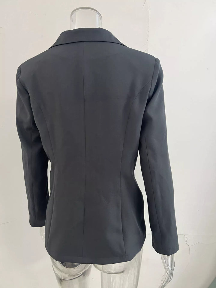 Slim-fit single-button blazer with notched lapels