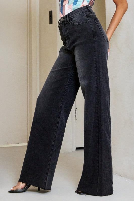 High Waisted Wide Leg Jeans - Azoroh
