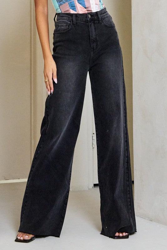 High Waisted Wide Leg Jeans - Azoroh