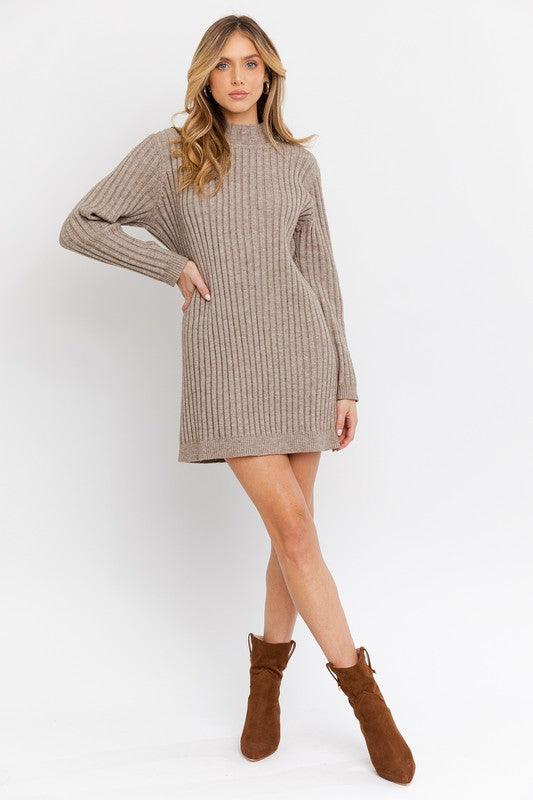 Turtle Neck Sweater Dress - Azoroh