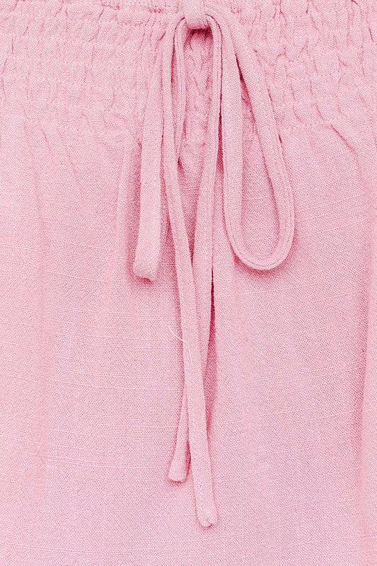 Puff Sleeve Smocking Detail Flared Top - Azoroh
