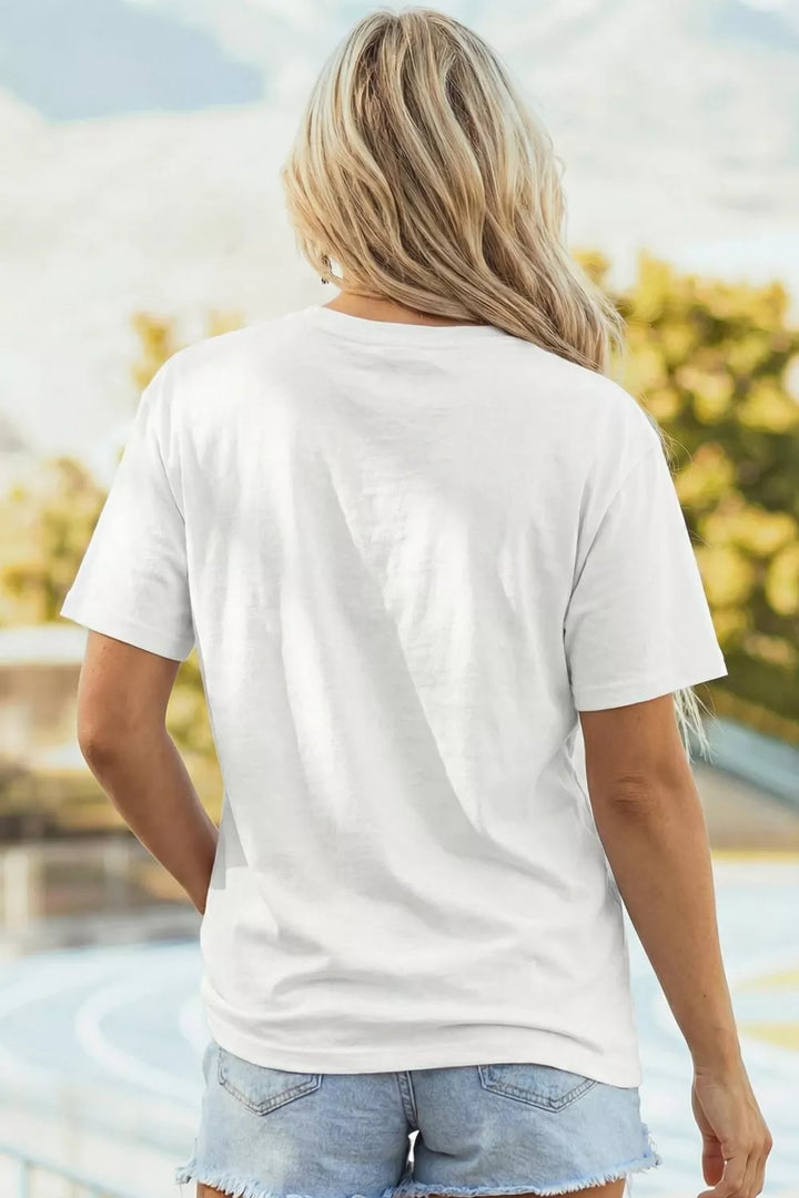 Le Weekend pickleball graphic short sleeve crew neck tee