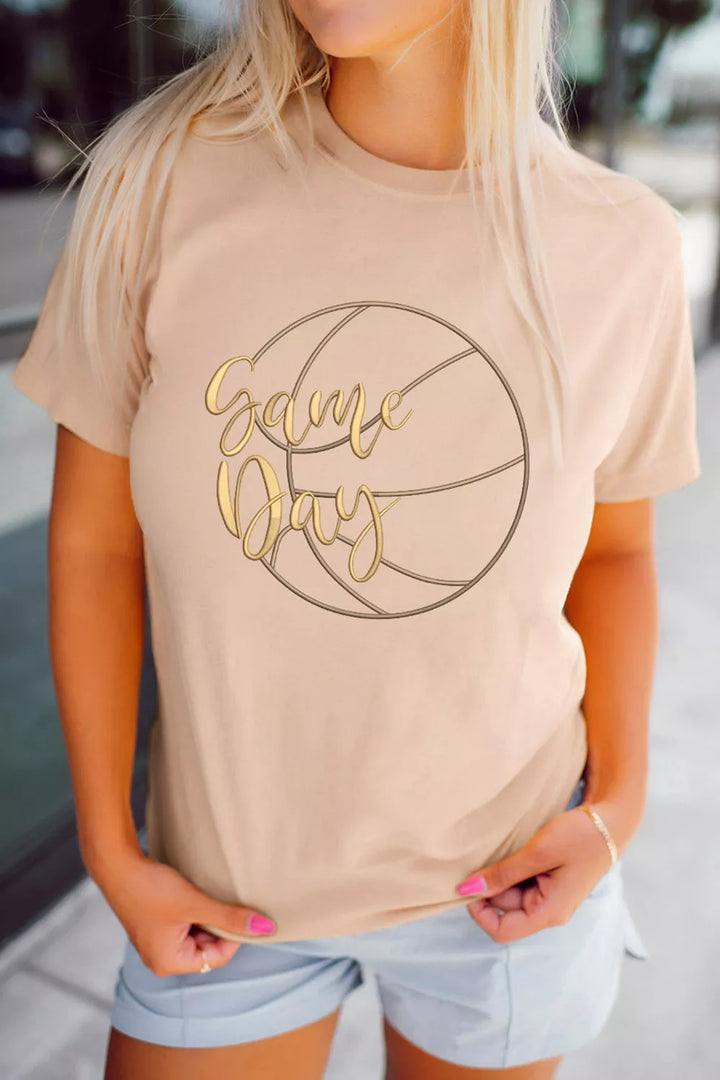 Game Day basketball graphic crew neck tee