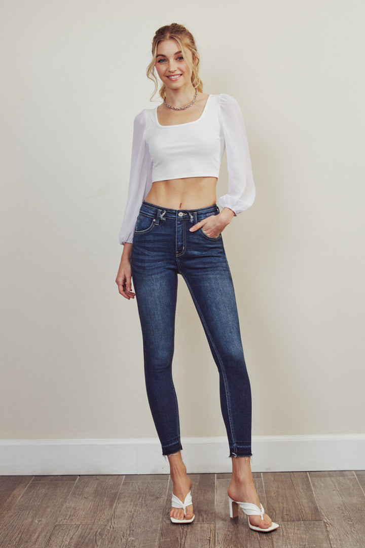 High Rise Ankle Skinny Jeans - Azoroh