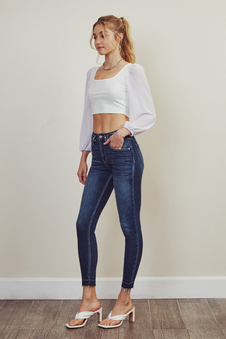 High Rise Ankle Skinny Jeans - Azoroh