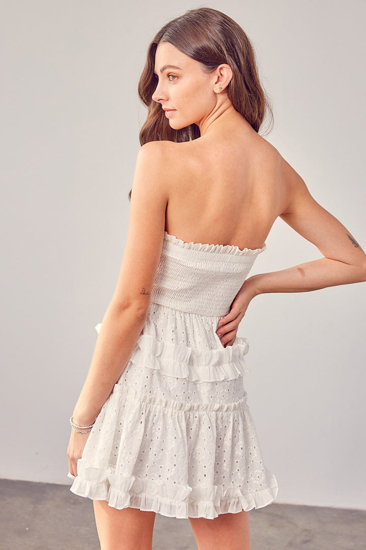 Smocked Embroidery Dress - Azoroh
