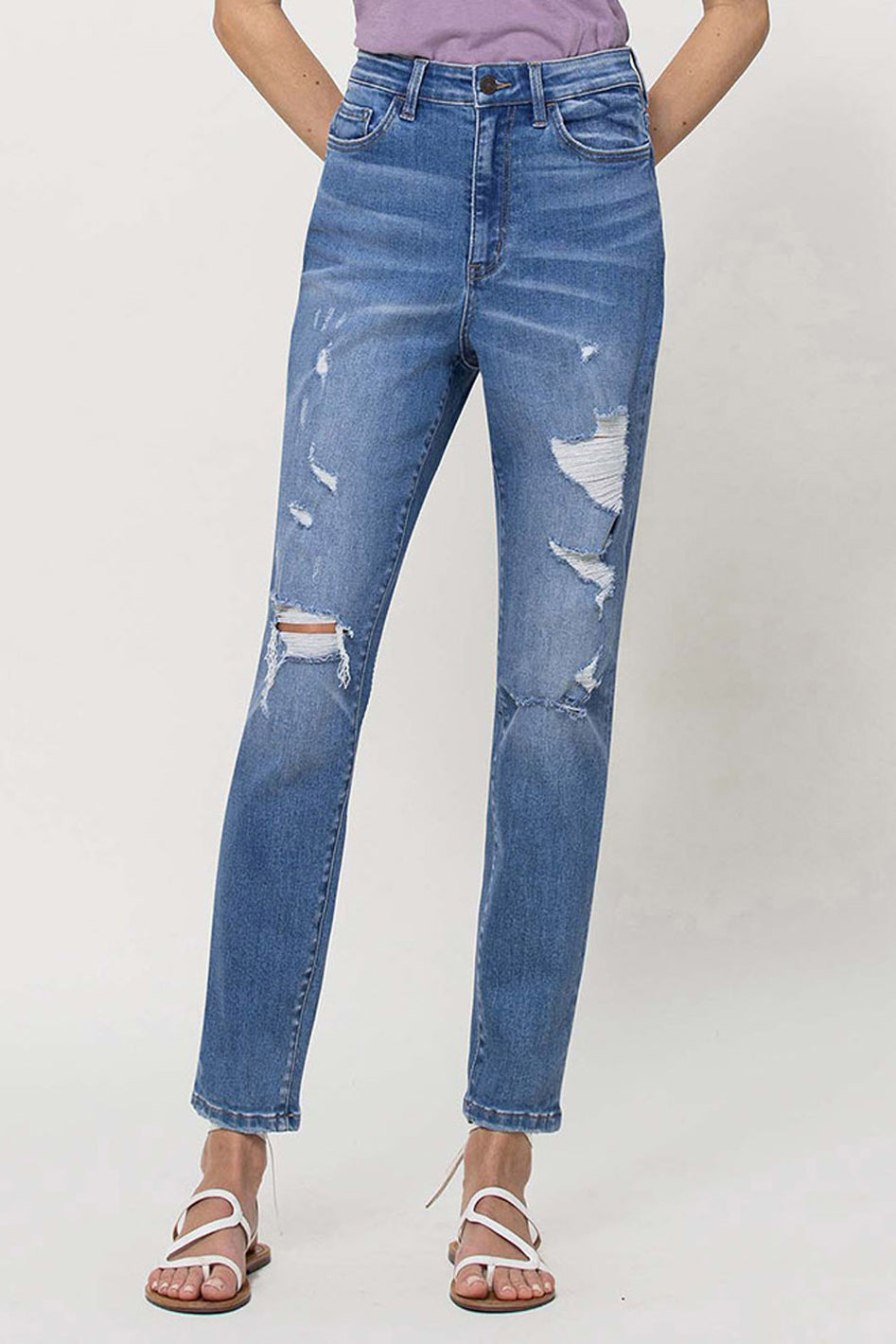 Distressed Mom Jeans - Azoroh