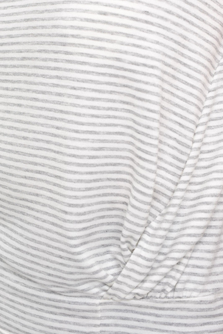 Riviera Twist Front V-Neck Top | Striped Short Sleeve Blouse
