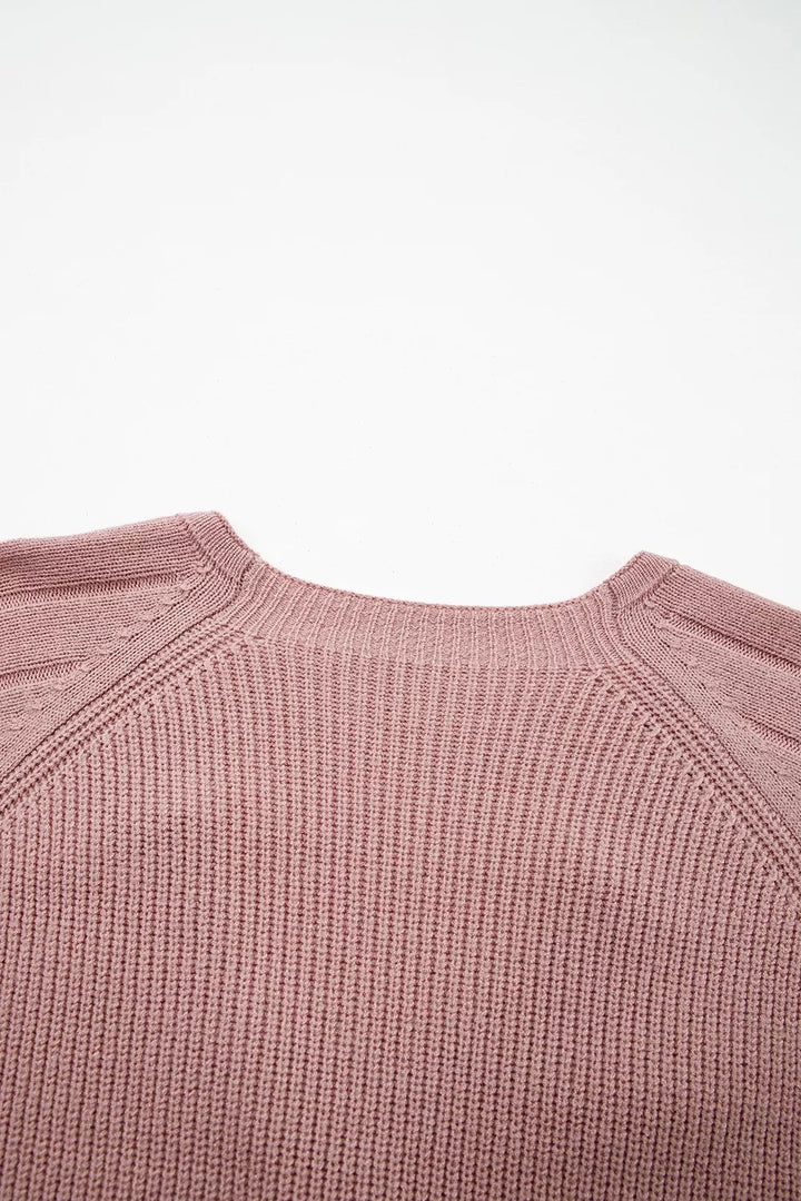 Textured knit button-front cardigan with drop shoulders