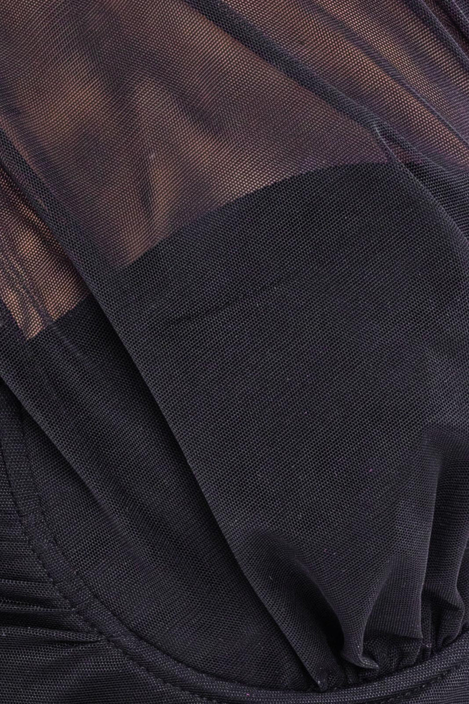 One Shoulder Detail Mesh Bodysuit - Azoroh