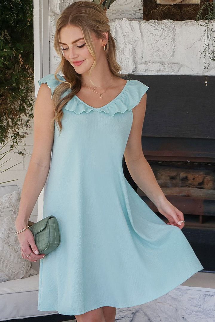 Cute Ruffle Collar Summer Dress - Azoroh
